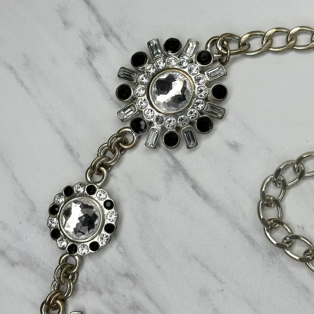 White House Black Market Rhinestone Chain Belt XS/S ✨